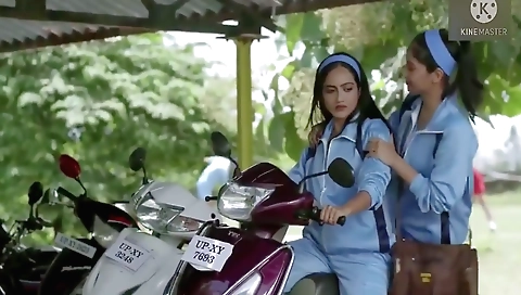 Lesbian threesome with a sexy brunette and a teen 18+