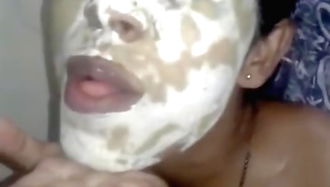 Hairy brunette and her boyfriend fuck in the bathroom