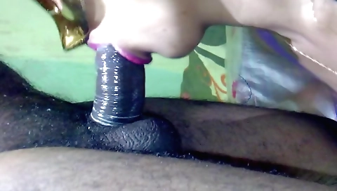 A long hair beauty faces a big dick on a homemade face video