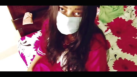 Indian girl with small tits is getting fucked in the mouth