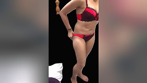 Sexy amateur beauty in stockings shows off her body