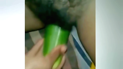 Sexy indian girl masturbates with dildo after hairy fucking