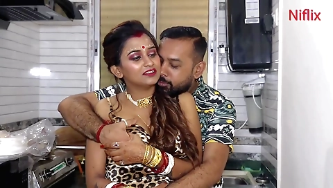 Indian brunette is getting her cunt fucked on the floor