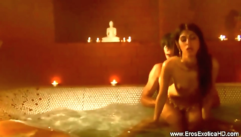 Sexy brunette with beautiful skin and a cute face does art sex