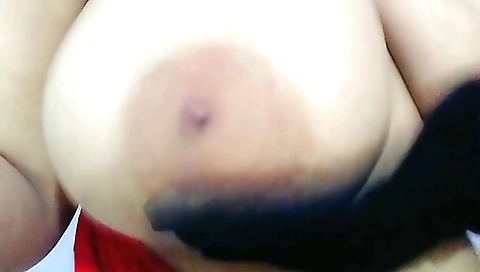 Solo girl is rubbing her big butt and her big cock