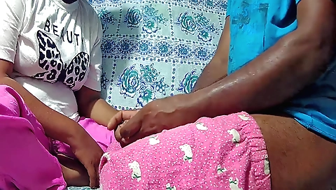 Handjob with black stepsister 14+ and her boyfriend 18+