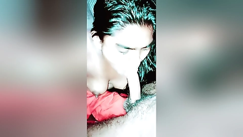 Brunette chick gets deepthroat creampie during sex