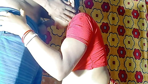 Indian brunette fucked by her husband and her lover