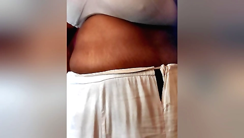 Indian hottie with a sari is playing with her boobs