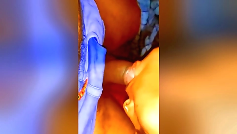 Indian girl and her lover ride each other on the road