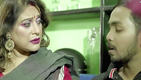 Busty brunette milf sharing a hot fuck with her stepson