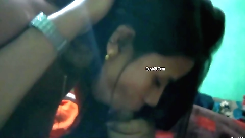 Hot brunette bhabdi sucks her lover's cock and gets it deepthroat