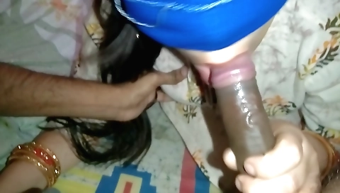 Indian amateur porn video showing hot brunette sucking