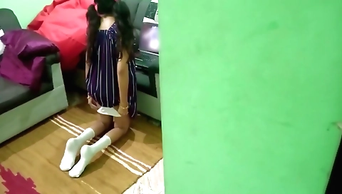 Stepbrother helps my stepsister get rid of her socks