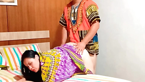 Indian brunette naked with a sexy butt on the floor