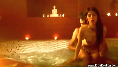 Hot brunette teen with a cute face and small boobs masturbates