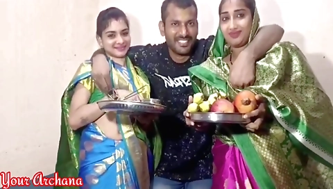 Indian girl gets fucked by a big fat dude from behind