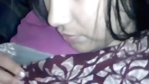 Busty brunette fucks in missionary and doggy position