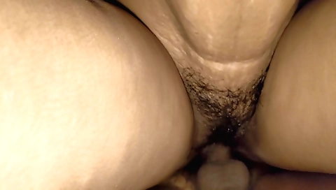 Indian girl gives a blowjob and gets a little bit wet