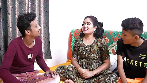 Stepsister with a big booty enjoys fucking with two men