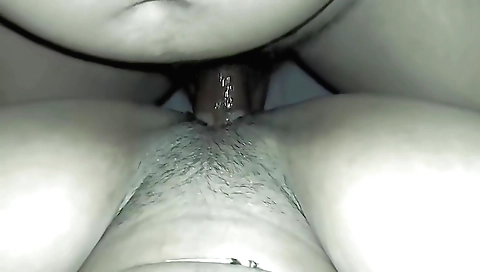 Hairy chick gives an old lover a handjob before being fucked by him