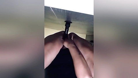 Indian solo female in lingerie masturbates with a toy