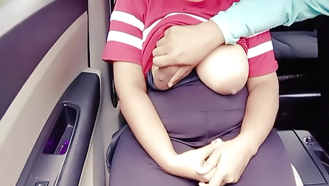 Amateur Indian girl getting off and her husband riding