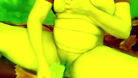 A Woman Becomes In The Mood For Sex While Cleaning The House