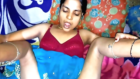 Indian brunette girl gets her boyfriend and her husband to fuck