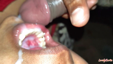 Sexy girl with a face full of oil and a hot blowjob in mouth