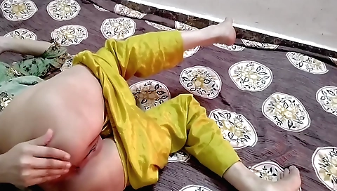 Sexy indian stepmother fucks by a stranger in her room