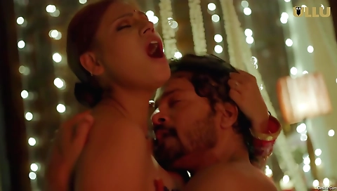 Brunette babe has her long hair wet while she gets fucked