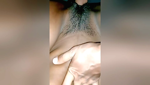 Indian with hairy pussy gets fucked hard on the bed