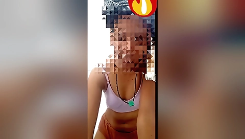 Brunette with small tits makes a call and gets very hot