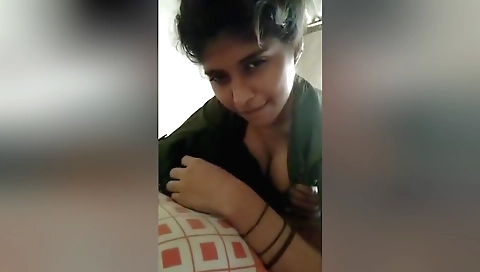Indian amateur babe is breastfeeding her bf on web camera