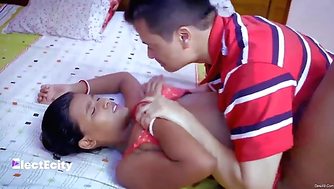 Brunette babe in a white dress gets her first on the internet