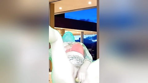 Step mother with big boobs masturbates in amateur solo