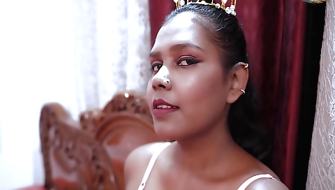 Horny brunette cums and fucks her boyfriend in front of the camera