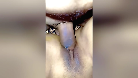 Girl gives him cum on the face in amateur threesome