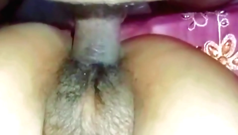 Indian girl with a hairy pussy is having fun with a guy
