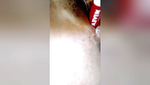 Indian girl masturbates with a dildo in her mouth and pussy