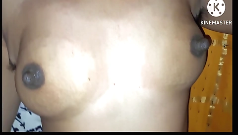 Indian girl fucks herself in the kitchen and bedroom