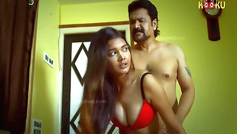 Brunette teen with big tits gets caught in bathroom sex