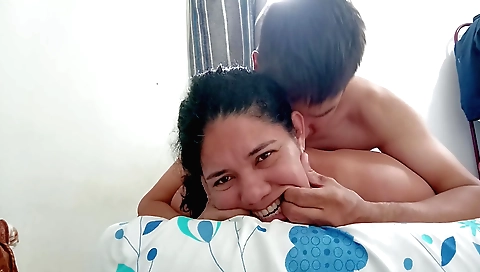 Indian brunette has a sexy blowjob and hardcore sex