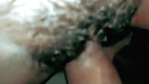 Hairy babe gets a great blowjob and fucked on the couch